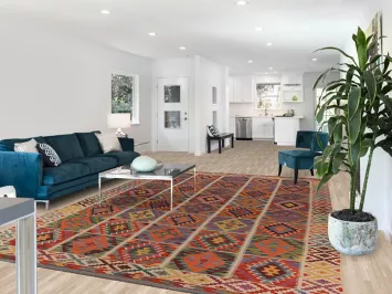 All-Over Wool Kilim Oriental Area Rug 8x12