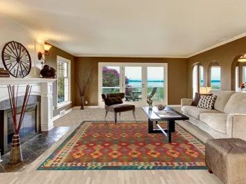 All-Over Geometric Kilim Oriental Area Rug 8x12