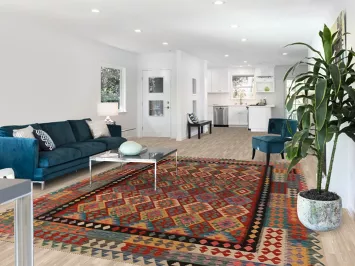 All-Over Wool Kilim Oriental Area Rug 8x12