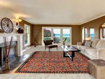 All-Over Geometric Kilim Oriental Area Rug 10x13