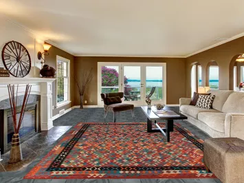 All-Over Geometric Kilim Oriental Area Rug 9x11