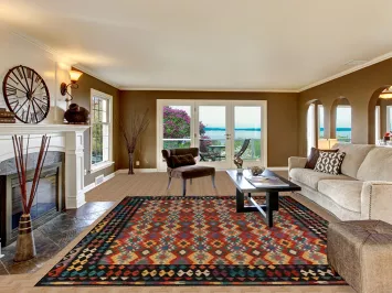 All-Over Geometric Kilim Oriental Area Rug 9x11