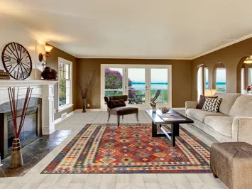 All-Over Wool Kilim Oriental Area Rug 8x12