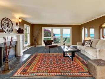 Geometric Wool Trellis Kilim Oriental Area Rug 8x11