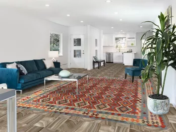 Geometric Wool Kilim Oriental Area Rug 8x11