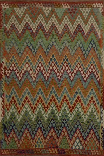 Colorful Wool Kilim Oriental Area Rug 8x10