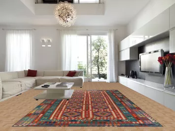 All-Over Geometric Kilim Oriental Large Rug 10x16