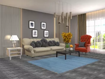 Blue Modern Wool Gabbeh Oriental Rug 5x7