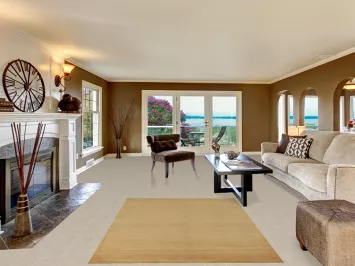 Gold Striped Modern Gabbeh Oriental Rug 5x7