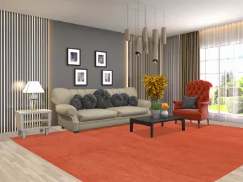 Orange Wool Gabbeh Modern Area Rug 9x12