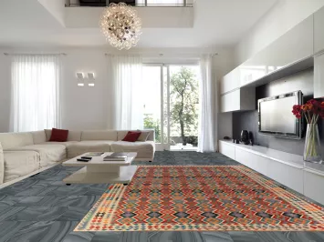 Flat Weave Wool Geometric Kilim Oriental Large Rug 10x16