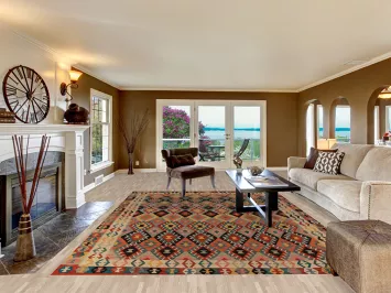 All-Over Trellis Wool Kilim Oriental Area Rug 8x12