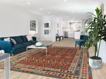 South Western Style Wool Kilim Oriental Area Rug 8x11