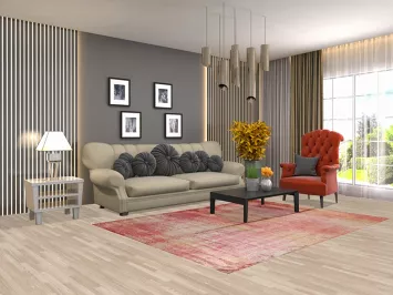 Contemporary Wool Abstract Indian Area Rug 6x8