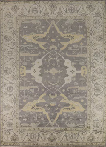 Handmade Gray Oushak Indian Area Rug 9x12