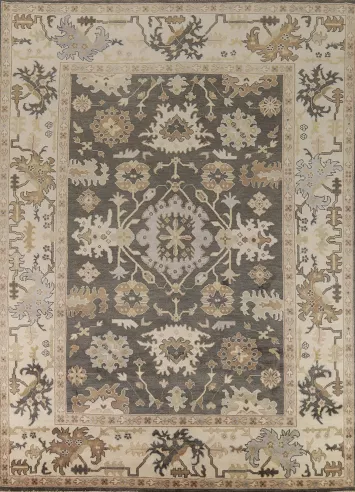 Handmade Gray Oushak Oriental Area Rug 9x12