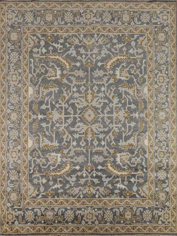 All-Over Gray Oushak Indian Area Rug 8x10