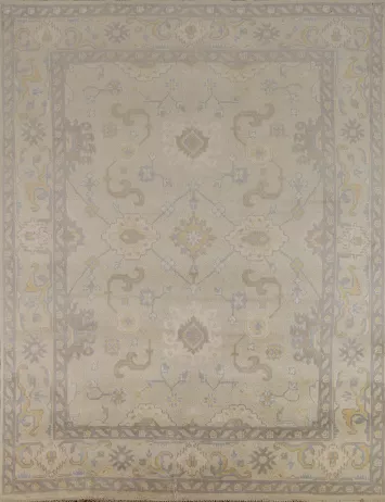 Earth Tone Wool Oushak Indian Area Rug 8x9