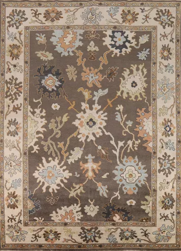 Handmade Brown Oushak Oriental Area Rug 9x12