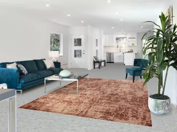 Contemporary Wool Abstract Indian Area Rug 7x10