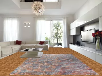 Modern Wool Abstract Indian Large Rug 10x14