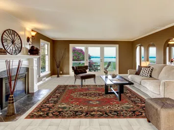 Geometric Wool Heriz Serapi Indian Area Rug 9x12