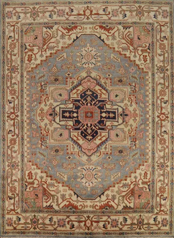 Geometric Heriz Serapi Indian Area Rug 8x10