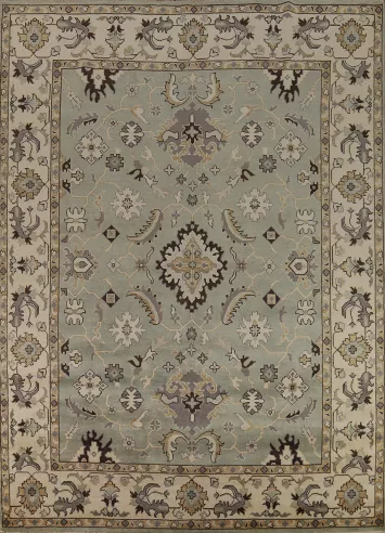 Green Floral Oushak Indian Area Rug 9x12