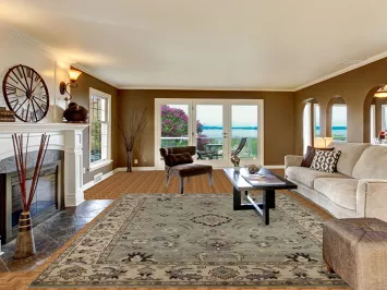 Green Floral Oushak Indian Area Rug 9x12