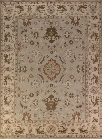 Earth Tone Wool Oushak Indian Area Rug 9x12