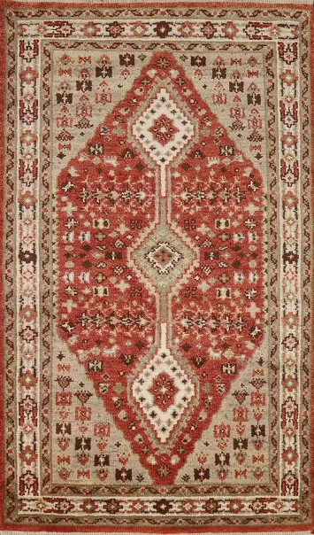 Geometric Wool Heriz Serapi Indian Rug 3x5