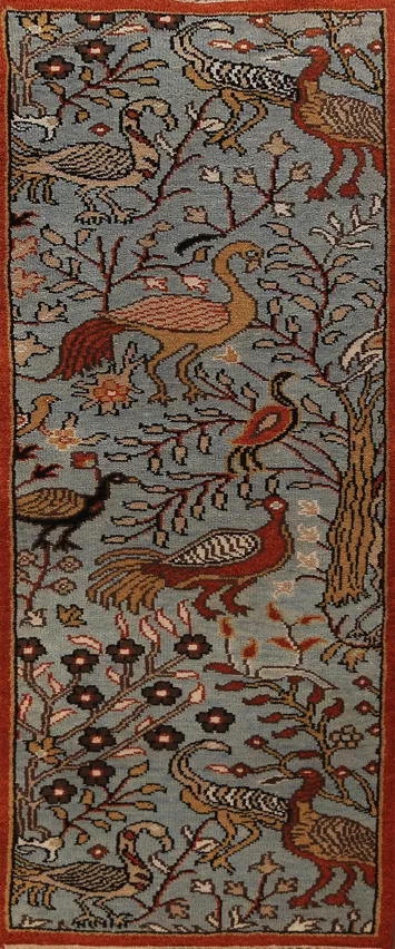 Animals Pictorial Ziegler Indian Runner Rug 3x8