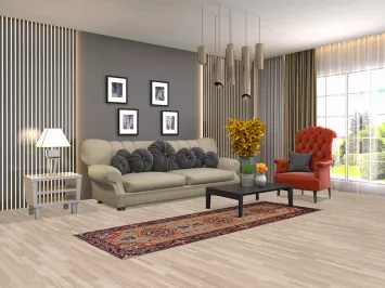 Geometric Wool Heriz Serapi Indian Runner Rug 3x8