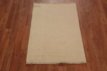 Solid Wool Gabbeh Oriental Accent Rug 2x3