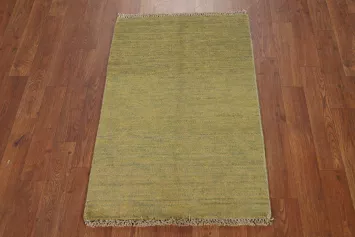 Yellow & Green Wool Gabbeh Oriental Accent Rug 2x3