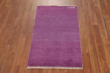 Purple Wool Contemporary Gabbeh Oriental Rug 2x3