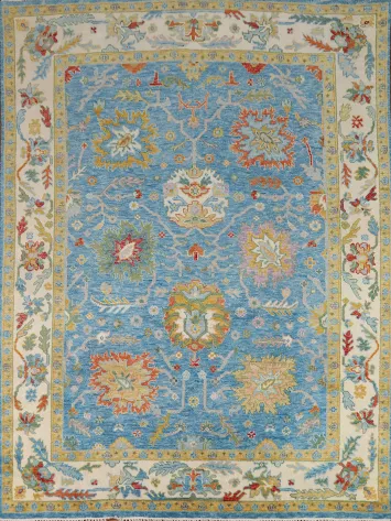Light Blue Handmade Oushak Indian Area Rug 8x10