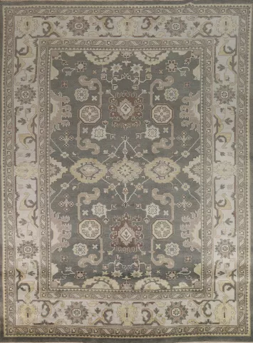 Gray Wool Oushak Indian Area Rug 9x12