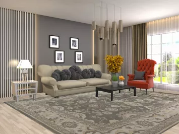 Gray Wool Oushak Indian Area Rug 9x12