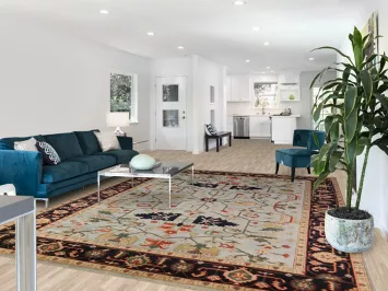 Light Blue Handmade Oushak Indian Area Rug 9x12