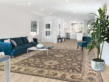 Brown Floral Wool Oushak Indian Area Rug 9x12