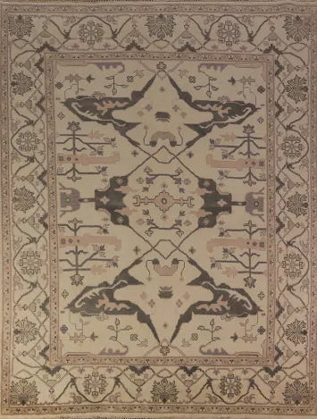 Earth Tone Wool Oushak Indian Area Rug 8x10