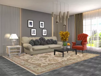 Earth Tone Wool Oushak Indian Area Rug 8x10