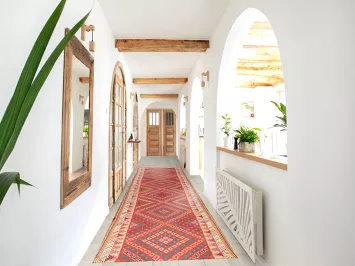 Pre-1900 Vegetable Dye Silk Kilim Persian Runner Rug 3x17