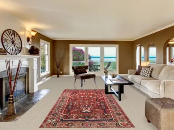 Vintage Red Wool Bakhtiari Persian Area Rug 5x10