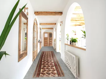 Vegetable Dye Qashqai Persian Runner Rug 2x14