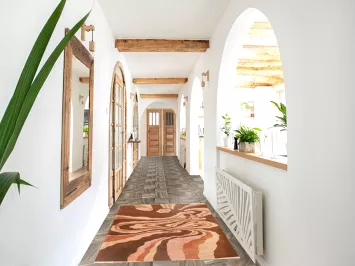 Contemporary Wool Abstract Kerman Persian Rug 3x5