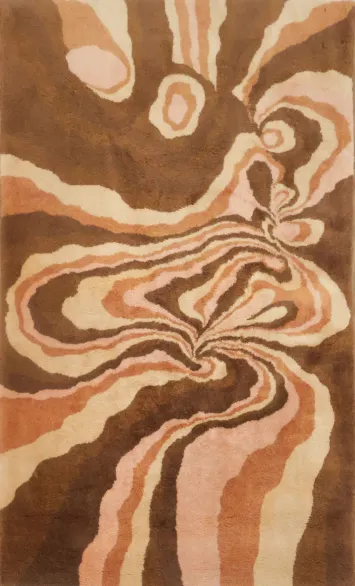 Contemporary Wool Abstract Kerman Persian Rug 3x5