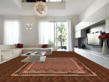 Reversable Wool Trellis Kilim Oriental Area Rug 10x13