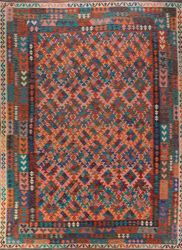Reversable Wool Kilim Oriental Area Rug 10x13